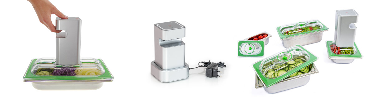 Couvercle universel pour mise sous vide bac GN. Système similaire Greenvac