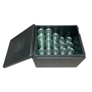 Boite isotherme Thermo Future Box de 48 litres parfaitement adaptée pour contenir 60 bocaux en verre WECK DROIT 290 mm (88 haut).