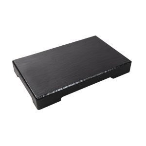 Plateau réfrigéré pour comptoir ou buffet. Composé d'un socle noir isolant en Polypropylène Expansé, d'un accumulateur de froid (gel eutectique) et d'une plaque mélamine noire effet ardoise au format GN 1/1