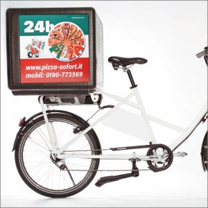 Caisse de transport pour scooter ou vélo. 100 Litres en polypropylène expansé très isolant. Très léger 4,6 kg et bien plus résistant que les boites de transport pizza en plastique.